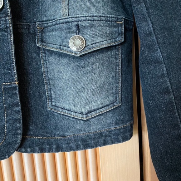 Vintage y2k denim blazer jacket dark wash - Picture 6 of 7